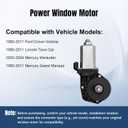 Front Right Passenger or Rear Left Driver Side Power Window Motor Compatible with 1992-2011 Ford Crown Victoria Mercury Grand Marquis, 90-11 Lincoln Town Car, Mercury Marauder 2003-2004,742-253