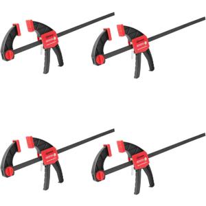 XINQIAO Bar Clamps for Woodworking 12 Inch (4) Wood Clamps Set, One-Handed Spreader with 150 LBS for Stable and Reliable Fixing Solutions