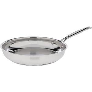 Cuisinart 10Inch Open Skillet, Stainless Steel Skillet Large Kitchen Pan, Dishwasher Safe, Compatible with Induction, Electric, Gas Cooktops, Oven Safe Saucepan, Cool Grip Handles