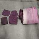 Dinjoy Girls Comforter Set Queen Size 7 Pieces Bed in A Bag Ombre Purple White Rainbow Bedding Set Collections for Teen Women (1 Comforter, 1 Flat Sheet, 1 Fitted Sheet, 2 Pillow Shams, 2 Pillowcases)