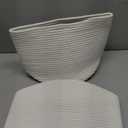 Voten Storage Cubes Baskets Bins Organizer 11x11x11'' Fit 12x12''Cube Storage Organizer Bookcases Shelf, Durable Woven Cotton Storage Basket for Organizing, Round,2 Pack, Off White