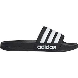 adidas Unisex-Adult Adilette Shower Slip On Slides (8 Women/7 Men, Black/White/Core Black)
