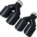 2-Pack Carbon Fiber Dual Exhaust Tips 3" Inlet to 3.5" Outlet, Universal Tailpipe 3 Inch Exhaust Muffler Tips (Gloss)