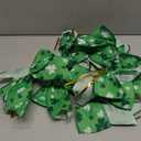 12 Pcs St Patricks Day Tree Bows Decorations,6 Inch St Patricks Ornaments with Irish Shamrock for Tree Home Party Front Door Indoor Outdoor Holiday Decor (Green)