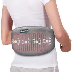 Comfier Heating Pad with Massager,Back Massager with 2 Heat Levels & 3 Massage Modes,Heating Pads for Cramps,FSA or HSA Eligible,Heated Massage Belt for Abdominal, Lumbar,Fit for Women,Men, Gray