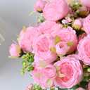 MARTINE MALL 4 Packs Peonies Artificial Flowers, Light Pink Artificial Peonies, Silk Peonies Flowers Fake Peonies Artificial Flowers Peonies Bouquet for Centerpiece Table Wedding Party Home Decor