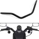 Motorcycle Hanger 1 inch 25mm Ace Cafe Racer Clubman Handlebar Handle bars handlebars Bar compatible with Harley Sportster XL883 XL1200(Black Medium)
