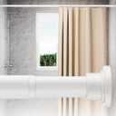 ALLZONE Adjustable Tension Curtain Rod, 42 to 78 Inches, Spring Loaded Curtain Rods No Drilling, Renter Friendly Tension Rod for Windows, Shower, Closet, No Drill, Non-Slip, White