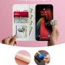 DEENAKIN for iPhone 16 Wallet Case with Card Holder + Cash Clip, RFID-Blocking, Military-Grade Drop Protection & UV-Printed Artwork, Magnetic Closure with Leather Kickstand - Wildflowers Painting