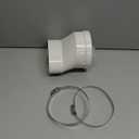 PATIKIL Duct Adapter Round to Oval, Oval Recessed Dryer Vent Hose Connector Adapter with Stainless Steel Clamp for Air Exhaust Ventilation System, White