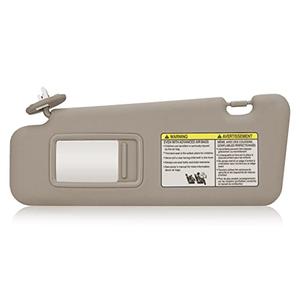 TadaMark Left Driver Side Sun Visor Fit for Toyota Highlander 2008 2009 2010 2011 2012 2013 Beige with Light Replace # 74320-48500-B0
