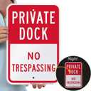SmartSign "Private Dock - No Trespassing" Sign | 12" x 18" 3M Engineer Grade Reflective Aluminum