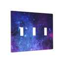 Galaxy Light Switch Cover Decorative Triple Toggle Wall Plate 3-Gang Art Print Faceplate for Bathroom Home Bedroom Decor 4.50" x 6.38"