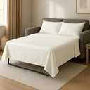 Cottingon 4 PC's Sleeper Sofa Queen Sheets, 100% Brushed Microfiber Couch Sheets, Easily Fits Upto 6" Deep Pull Out Bed Matrress 60" X 74", Ivory