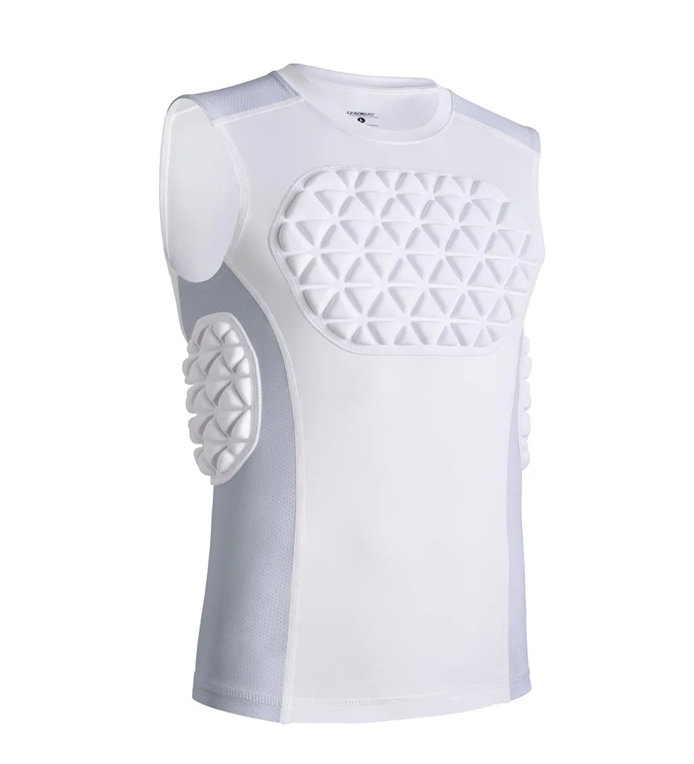 Youth Baseball Chest Rib Protector Padded Compression Shirt Support Softball Football Boys Girls Heart Sternum Guard size L