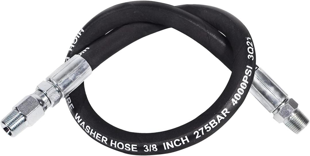 YAMATIC Pressure Washer Whip Hose With Swivel Steel Connector, 3/8" Jumper Hoses 3FT for Reel and Power Washer, 4000 PSI