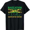 Baecation Jamaica Vibes Matching Couple Vacation Trip T-Shirt Large