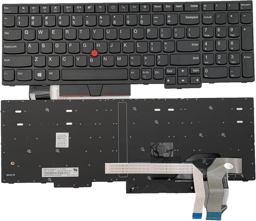 Laptop Replacement US Layout Keyboard for Lenovo ThinkPad T15 Gen 2 Type 20W4 20W5 20S6 20S7 P15s Gen 1 P15s Gen 2 Black 5N21B08451 5N21B08414
