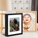 7x7 Picture Frame, Gold Metal Square Photo Frames with HD Glass, Fits 6x6 with Mat or 7 x 7 without Mat, Display for Wall and Table, 1 Pack