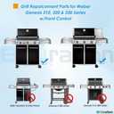 Grill Parts for Weber Genesis 300 Series w/Front Control, 7621 Flavorizer Bars and Heat Deflector 62752 Burner Kit for Weber Genesis 300 E/S/EP 310 320 330 for Weber Genesis 300 Accessories