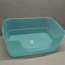 Extra Large Cat Litter Box with High Sides, Clear Jelly Color, Cat Boxes for Indoor Cats, XL Kitty Litter Pan, Jumbo Litter Box with Low Entry for Multiple Cats, Easy to Clean, Anti-Splashing