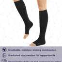 +MD 2 Pairs 20-30 mmHg Compression Socks for Women & Men, Knee High Open Toe Stockings, Graduated Support & Comfort Hose, M Size