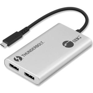 SIIG Thunderbolt 3 to Dual DisplayPort Adapter - Single 5K@60HZ - Dual 4K@60HZ - USB Type C to 2 DP 1.2 Ports for Mac & Windows - MacBook Pro/MacBook/Dell XPS/HP/Lenovo JU-TB0611-S1
