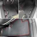 Fit 2006-2011 Honda Civic Coupe & Sedan Floor Mat Black w/Red Edge