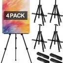 AROIC 4 Pack Painting Display Easel Stand Portable Adjustable Metal Tripod Artist Canvases Height from20to66Inch Extra Sturdy forTable-Top/Floor Painting, Drawingand Displaying,Black with4Storage Bag