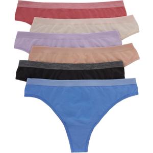 Hanes Women's Seamless Underwear Pack, Comfort Flex Fit Bikini Boyshort or Thong Panties, 6-Pack Large