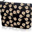 Cosmetic bag Makeup bag Preppy Cute Corduroy Toiletry bag for women travel essentials (Blue Dot)