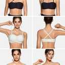 Vertvie Womens Strapless Bra Jelly Push Up Seamless Bandeau Bra Wireless Non Slip Silicone Tube Top Bras Padded Bralette (XS)