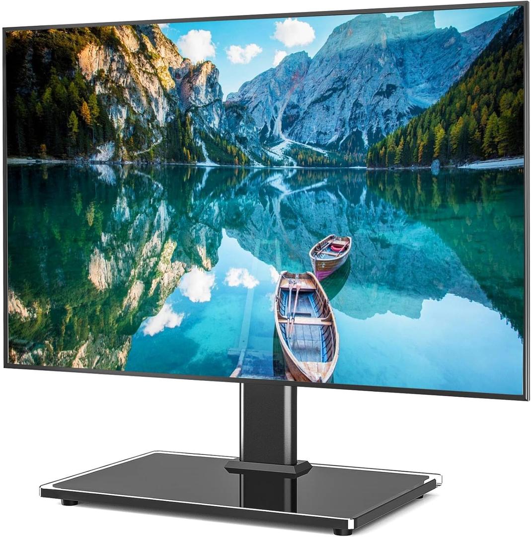 Rfiver Universal Table Top TV Stand TV Base Replacement for Most 27 30 32 39 40 42 43 49 50 55 60 Inch LCD LED Plasma Flat Screen TVs, Vesa Mount Holds up to 88 lbs, Height Adjustable
