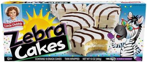 Pack of 5 Little Debbie Zebra Cakes, 10 Twin-Wrapped Cakes, 13.0 OZ Box, BB 04/27/2025