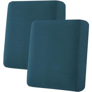 H.VERSAILTEX Super Stretch Individual Seat Cushion Covers Sofa Covers Couch Cushion Covers Slipcover Sets Thick Jacquard Textured Twill Fabric (2 Piece Medium Sofa Cushion Covers, Deep Teal)