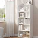 VASAGLE CUSTOS Collection - Bookshelf, 5-Tier Bookcase, Book Shelf, Open Storage Shelf, 9.4 x 23.6 x 52.5 Inches, for Living Room, Home Office, Dining Room, Cloud White ULBC165T14