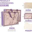 Ziletafei 2 Pack Large Purple Chinoiserie Gift Bags with Tissue Paper, Greeting Cards & Envelopes, 13 x 10.2 x 4.7 in Floral Crane Paper Gift Bag Set for Women, Birthday, Wedding(2-PCS Purple)