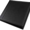 Leather Checkbook Cover 9 1/2 x 9 Inch Business Checkbook Binder 3-On-A-Page Black Executive Check Binder for Business Personal Banking