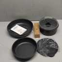 CAROTE 6pcs Pots and Pans Set Non Stick, Cookware Sets, Kitchen Set, Oven/Fridge Safe, Space Saving Pots Set, Nonstick Cooking Set with Versatile Detachable Handle, Induction RV Set, Jet Black