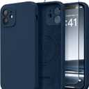 Magnetic for iPhone 12 Case, Compatible with MagSafe, [Full Camera Protection][Screen Protector] Silicone Shockproof Protective Phone Case for iPhone 12 6.1", Cobalt Blue