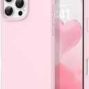 DOMAVER Case for iPhone 16 Pro 6.3'' Case Smooth Liquid Silicone Soft Gel Rubber Microfiber Lining Cushion Cover Shockproof Protective Phone Cases Compatible with iPhone 16 Pro - Chalk Pink