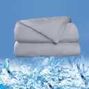 Cooling Comforter Queen Size, Super Soft Pre-Washed Zero Pressure Cooling Blanket for Hot Sleepers, Breathable & Lightweight Woven 90"x90" (Grey)