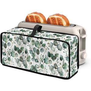 ZDCUSTOM Slim Toaster Dust Cover 2 Slice, Long Slot Toaster Oven Bread Maker Machine Stain Resistant Kitchen Small Appliance Cover Green Sage Leaf