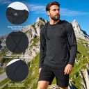 Mens Swim Shirts UPF 50+ Sun Shirts Rash Guard Quick-Dry Fishing T-Shirts (Blue, M)