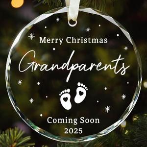 2 x First Time Grandparents Gifts - Christmas Ornaments, Baby Pregnancy Announcement, New Grandma Gift Ideas - Baby Announcements (2024)