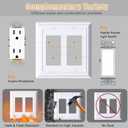Metal Electrical Outlet Covers, Light Switch Cover Wall Plates, Mid Size Thicker Decorative Switch Plates,Receptacle Wall Plate of Modern Styles (Pure White, 2 Gang Decorator 2 Pack)