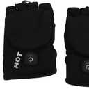 Heated Work Gloves Half Finger Heated Gloves USB Rechargeable Electric Gloves Heated Timing Temperature Control Heated Winter Hand Gloves for Outdoor (Large)