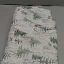 lulumoon Muslin Baby Blanket Neutral: Cotton Crib Blanket with Pine Tree - Soft Toddler Bedding for Registry Gift 47x47 Inches (Green Forest Stump)