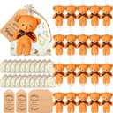 Libima 60 Pcs Mini Bear Baby Shower Decorations First Baby Shower Favors Party Supplies Souvenirs 4.7 Tiny Soft Stuffed Plush Bears Bulk with Thank You Tag and Heart Organza Bag (Yellow)