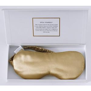 ZIMASILK Adjustable 100% 22 Momme Mulberry Silk Sleep Mask for Sleeping, Filled with Premium Mulberry Silk, Softest & Breathable Eye Sleeping Mask (Golden)